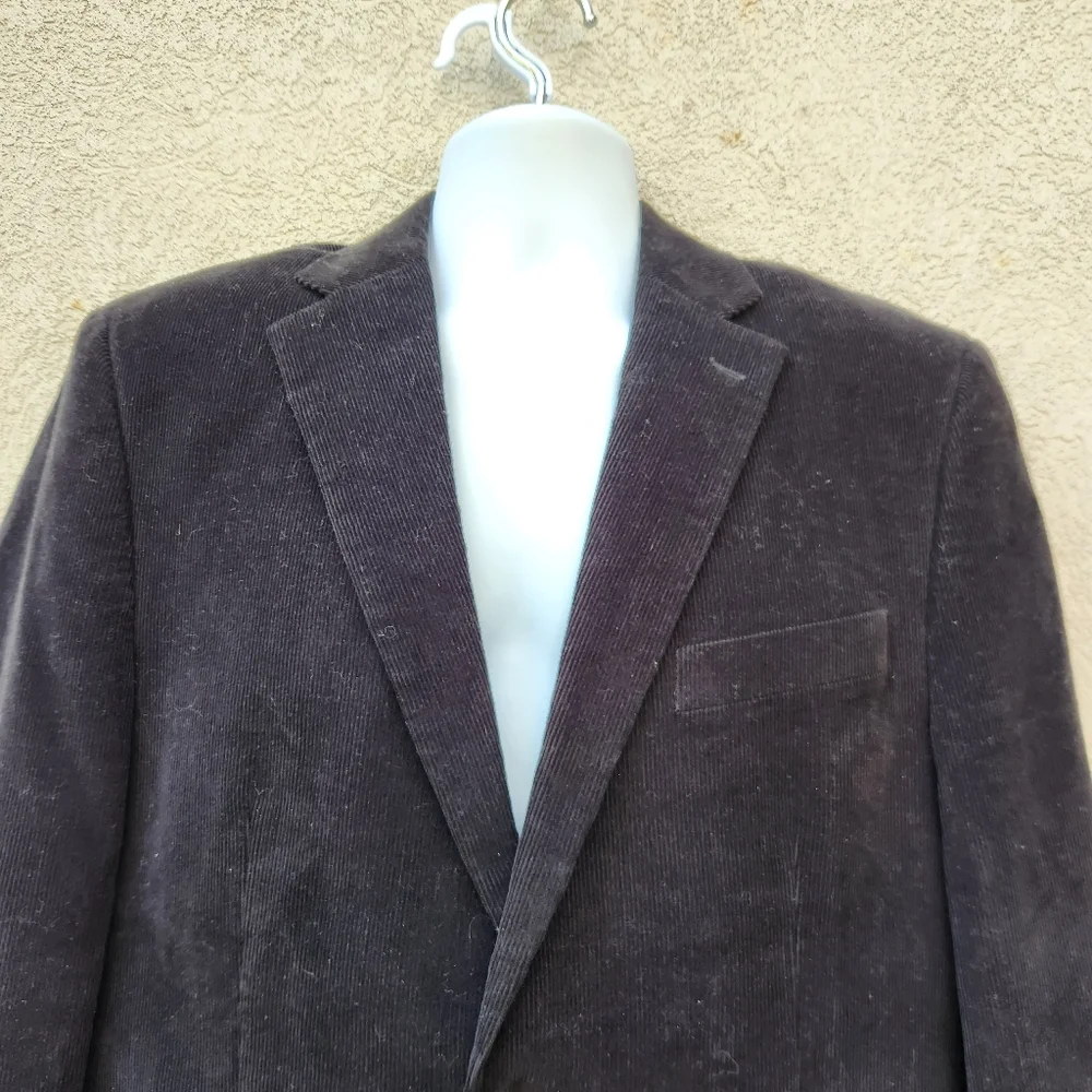 RALPH LAUREN Men's Sport Coat Size 42R Black Corduroy Preppy Paisley Blazer